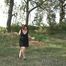 Kristina walking outside
