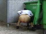 016078 Eve Is Spotted Taking A Pee Beside The bins