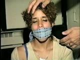 SWEET LATINA MARIE IS BALL-GAGGED, OTM-GAGGED, WRISTS-GAGGED, CLEAVE-GAGGED, MOUTH STUFFED & HANDGAGGED (D48-4)