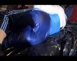 SEXY LUCY preparing her sofa for lolling wearing a sexy shiny nylon rainwear combination (Video9