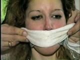 TAMARA IS MOUTH STUFFED, CLEAVE GAGGED, OTM GAGGED, HANDGAGGED & DOES LOTS OF GAG TALKING (D51-7)