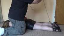 Sandra - Making of lying cuffed