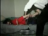 WINDOW WASHER WENDY IS MOUTH STUFFED, HANDGAGGED, CLEAVE GAGGED & HOG-TIED (D30-11)