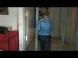 Join SEXY JENNY lingering and shopping outdoor wearing a sexy shiny nylon rain pants and a rain jacket coming home and change clothes (Video)