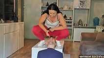 Spitting and Facesitting with hot Leggings