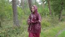 Miss Petra takes a walk in an AGU rain suit and rubber boots (looped version)