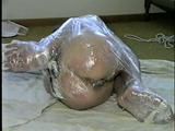 BALL-TIED PLASTIC MUMMY WRAPPED & GAGGED SEXY REBA (D28-9)