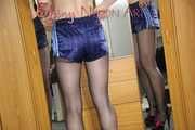 ***NEW MODELL RONJA*** wearing several shiny nylon shorts and a bra posing in the fotoshoot with Sophie (Pics)