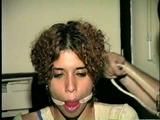 SWEET LATINA MARIE IS BALL-GAGGED, OTM-GAGGED, WRISTS-GAGGED, CLEAVE-GAGGED, MOUTH STUFFED & HANDGAGGED (D48-4)
