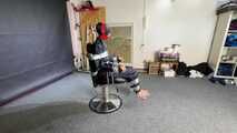 Lana bound and gagged in shiny nylon Rainwear