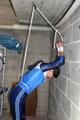 Alina tied and gagged in shiny nylon clothes