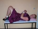 Hogtied on a table