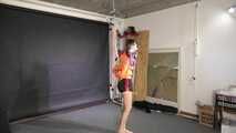 Lana bound and gagged in shiny Shorts and Windbreaker 