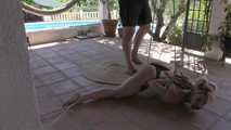 Pool Deck Hogtie & Whipping Session for Zonah