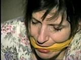 39 Yr OLD SECRETARY BALL-TIED, TOE-TIED, CLEAVE GAGGED UP-SKIRT PANTYHOSE HOSTAGE (D25-12)