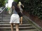016079 Eve Takes A Pee In The Stairway Drain Channel