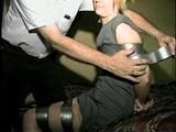 Flight Attendant Wrapped Tied & Gagged with Duct Tape (D22-4)