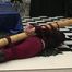 playing with the bamboo pole