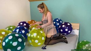 Your sexy girlfriend popping your Q16 *HB* balloons