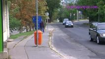 050015 Roxy Takes A Very Daring Pee At The Bus Stop