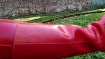 Wetlook ass in the park Pt.02 - Rubber boot worship