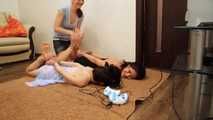 Lucky, La Pulya, Xenia - Beautiful girl wins in a game, loses in rope bondage (video)