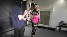 Alice, bound, gagged and vibed in shiny nylon clothes