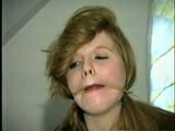 18 Yr OLD HIGH SCHOOL RED HEAD, BALL-GAGGED, TAPED & HANDCUFFED (D25-4)