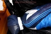 Jill tied and gagged in shiny nylon 
