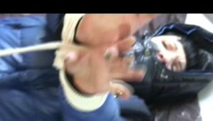 03:50 Min. video with Jill tied and gagged in a shiny nylon down jacket