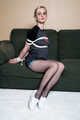 1065 Sandy in Tshirt and Fishnets