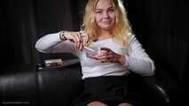 3 in 1 compilation of stunning blonde Nastya opens up while smoking on camera 