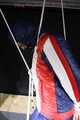 SEXY SONJA tied and gagged with ropes and a clothgag suspended wearing a sexy red/blue downwear combination (Pics)