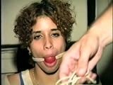 SWEET LATINA MARIE DOUBLE CLEAVE GAGGED, FEET TIED IN PLASTIC BAG, BOUND & BALL-GAGGED (D45-2)