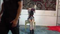 Nichole in raincoat hood play