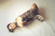 Tina in Golden Hogtie Video