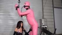  What a mean release from Chastity - Pink Gimp 4