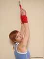 Alice Lee - Short-haired redhead's arousing experience with red rope