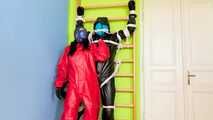 Breathplay in unbreathable, thick PVC overall.