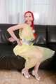Morrigan - taped in yellow trash bag dress