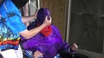Watch Myxxxy bound and gagged in shiny nylon Rainwear with multiple gags and breath control