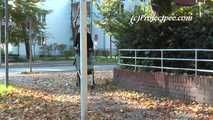 069002 Tiffany Takes A Pee In The Street By The Parked Cars