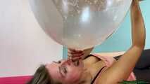 riding and inflating a clear Q24 *just married* with an unexpected pop