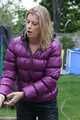 Watch Pia enjoying her shiny nylon Downwear