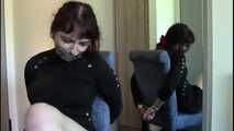 American Domme Shackled To a chair