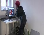 Marlin doing PC work wearing a hot rainwear combination (Video)