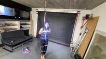 Lana bound and gagged in a shiny nylon Downvest