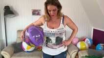 trying to sit2pop and using the heels to destroy beach balls