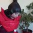 Jill tied, gagged and hooded on a chair wearing two downjackets for breath control play (Video)