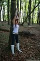 Nelly tied on a tree